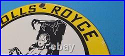 Vintage Rolls Royce Porcelain Gas Oil Auto German Sales Service Motor Sign