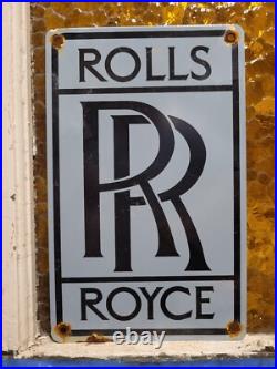 Vintage Rolls Royce Porcelain Sign British Automobile Dealer London Car Dealer