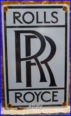Vintage Rolls Royce Porcelain Sign British Automobile Dealer London Car Dealer