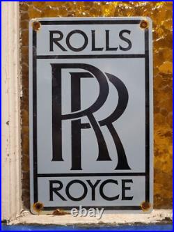 Vintage Rolls Royce Porcelain Sign British Automobile Dealer London Car Dealer