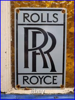 Vintage Rolls Royce Porcelain Sign British Automobile Dealer London Car Dealer
