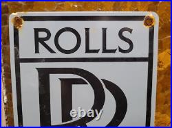 Vintage Rolls Royce Porcelain Sign British Automobile Dealer London Car Dealer