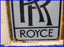 Vintage Rolls Royce Porcelain Sign British Automobile Dealer London Car Dealer