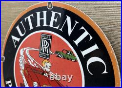 Vintage Rolls Royce Porcelain Sign Dealership Auto Phantom Ghost Engine Gas Oil