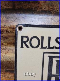 Vintage Rolls Royce Porcelain Sign Old England Luxury Automobile Auto Gas Car