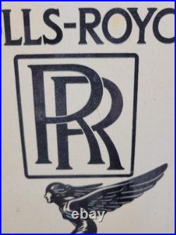 Vintage Rolls Royce Porcelain Sign Old England Luxury Automobile Auto Gas Car