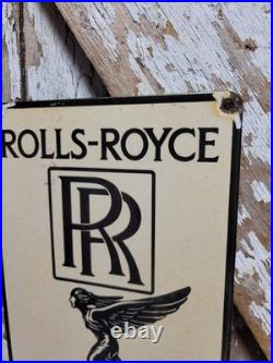 Vintage Rolls Royce Porcelain Sign Old England Luxury Automobile Auto Gas Car