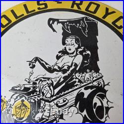 Vintage Rolls Royce Sign Service Sales Automobile Gas Pump Porcelain Sign Vintage Rolls Royce Sign Service Sales Automobile Gas Pump Porcelain Sign