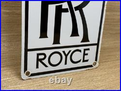 Vintage Rolls-royce Porcelain Sign Rr Dealership Garage Advertising 12 Man Cave