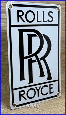 Vintage Rolls-royce Porcelain Sign Rr Dealership Garage Advertising 12 Man Cave