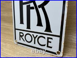 Vintage Rolls-royce Porcelain Sign Rr Dealership Garage Advertising 12 Man Cave