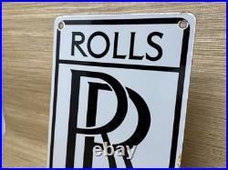 Vintage Rolls-royce Porcelain Sign Rr Dealership Garage Advertising 12 Man Cave