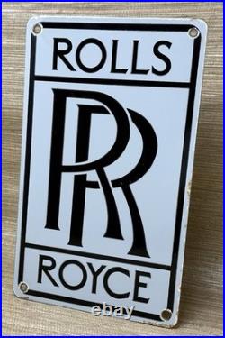 Vintage Rolls-royce Porcelain Sign Rr Dealership Garage Advertising 12 Man Cave