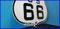 Vintage Route 66 Porcelain Gas Auto Mother Road Shield Travel Service Sign