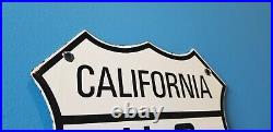Vintage Route 66 Porcelain Metal Gasoline Auto Highway California USA Sign