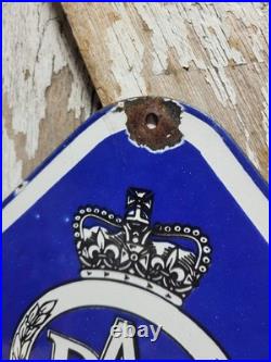 Vintage Royal Automobile Club Porcelain Sign Old British Rac Advertising Diamond