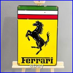 Vintage Rusted Ferrari Prancing Horse Heavy Metal Sign 40×60 cm (15.7×23.6)