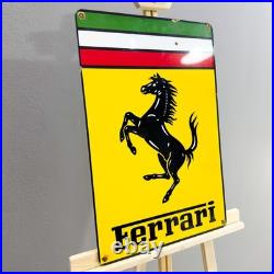 Vintage Rusted Ferrari Prancing Horse Heavy Metal Sign 40×60 cm (15.7×23.6)