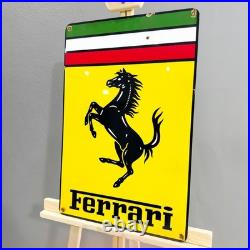 Vintage Rusted Ferrari Prancing Horse Heavy Metal Sign 40×60 cm (15.7×23.6)