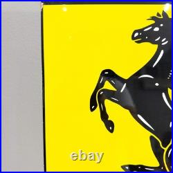Vintage Rusted Ferrari Prancing Horse Heavy Metal Sign 40×60 cm (15.7×23.6)