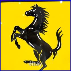 Vintage Rusted Ferrari Prancing Horse Heavy Metal Sign 40×60 cm (15.7×23.6)