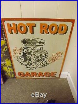 Vintage Rusty Metal Hot Rod Garage Car Auto Gas Oil Engine Sign SODA COLA 30x24