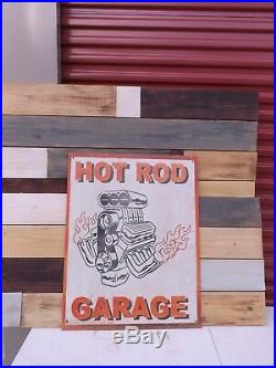 Vintage Rusty Metal Hot Rod Garage Car Auto Gas Oil Engine Sign SODA COLA 30x24