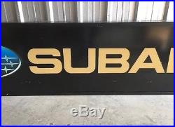 Vintage SUBARU Dealer Sign Large 10' X 2.5' Outdoor Lighter RARE Pick-Up Only