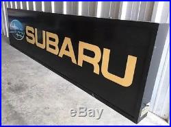 Vintage SUBARU Dealer Sign Large 10' X 2.5' Outdoor Lighter RARE Pick-Up Only