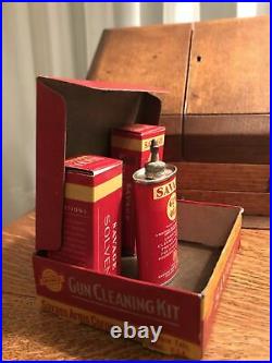 Vintage Savage Gun Oil, Solvent and Grease Boxed Kit Gun Oil Auto Tin Can