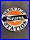 Vintage-Sears-Auto-service-PORCELAIN-ENAMEL-SIGN-oil-gas-gasoline-pump-plate-01-lmg