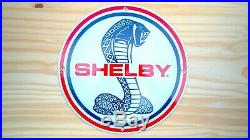 Vintage Shelby Cobra Porcelain Enamel 11 3/4'' Sign Gas Oil Pump Plate Race Car