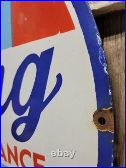 Vintage Shelby Porcelain Sign Old 30 Cobra Racing Car Auto Dealer Sales Service