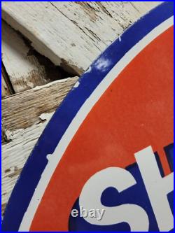 Vintage Shelby Porcelain Sign Old 30 Cobra Racing Car Auto Dealer Sales Service