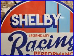 Vintage Shelby Porcelain Sign Old 30 Cobra Racing Car Auto Dealer Sales Service