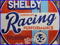 Vintage Shelby Porcelain Sign Old 30 Cobra Racing Car Auto Dealer Sales Service