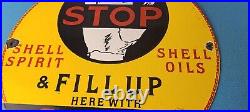 Vintage Shell Gasoline Sign Fill Up Automobile Car Gas Pump Service Sign