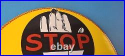 Vintage Shell Gasoline Sign Fill Up Automobile Car Gas Pump Service Sign