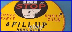 Vintage Shell Gasoline Sign Fill Up Automobile Car Gas Pump Service Sign