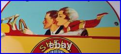 Vintage Shell Gasoline Sign Roxana Old Automobile Gas Pump Plate Nozzle Sign