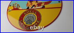 Vintage Shell Gasoline Sign Roxana Old Automobile Gas Pump Plate Nozzle Sign