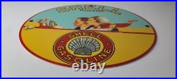 Vintage Shell Gasoline Sign Roxana Old Automobile Gas Pump Plate Nozzle Sign