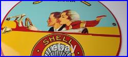 Vintage Shell Gasoline Sign Roxana Old Automobile Gas Pump Plate Nozzle Sign