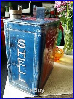 Vintage Shell Petrol Can with shell cap