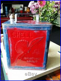 Vintage Shell Petrol Can with shell cap