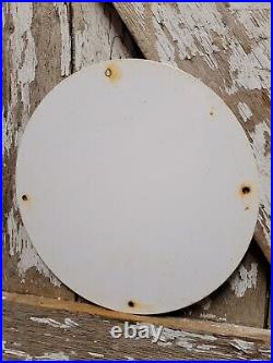 Vintage Shell Porcelain Sign Old Car Oil Gas Station Pump Plate Tour Confidently