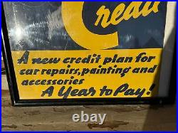 Vintage Sign Car Credit Payment Plan Advertising