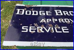 Vintage Sign Dodge Brothers Double Sided Porcelain Approved Service Station Orig