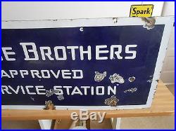 Vintage Sign Dodge Brothers Double Sided Porcelain Approved Service Station Orig