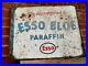 Vintage-Sign-Double-Sided-Enamel-Esso-Blue-Paraffin-Rare-Great-Patina-01-phoq